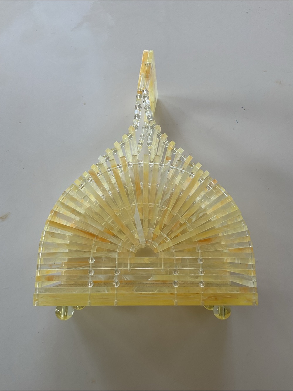 Cult Gaia Cupola Yellow/Gold Marbled Acrylic Mini Clutch